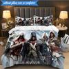 3PCS Assassin Game Bedding Set Duvet Cover Closure Includes 1 Duvet Cover & 2 Pillowcases for All Seasons Bedroom Decor Christmas Fan gifts