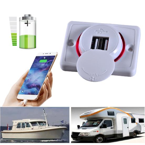 Dual USB Car Charger Socket 3.1A Power Outlet Dual Port Quick Car Charger Adapter with LED Indicator 12V-24V Fast Charging Station for Phones Tablets