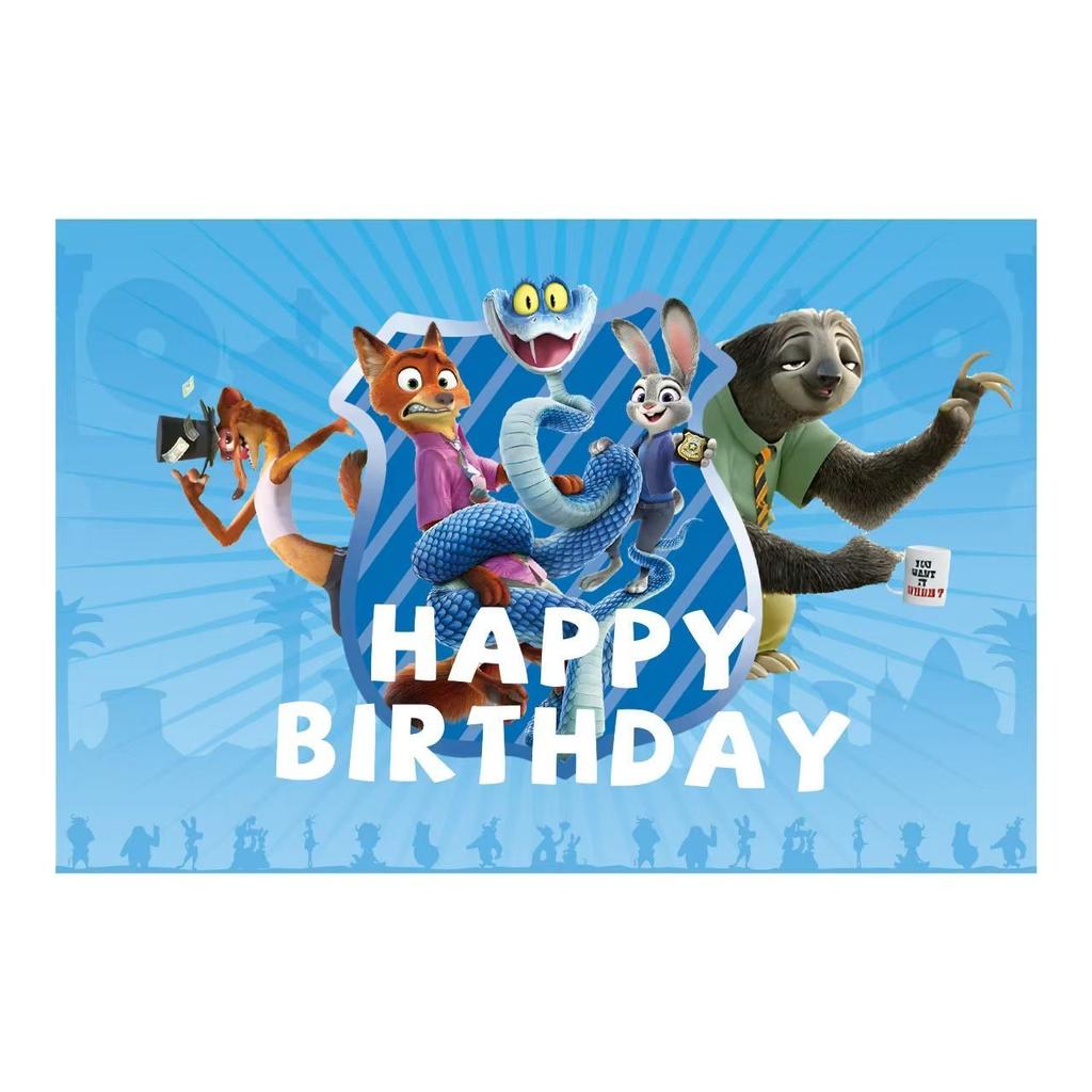 Decorazioni per Festa di Compleanno a Tema Zootopia, Striscioni di Compleanno per Bambini, Piatti di Carta, Bicchieri di Carta, Tovaglioli, Tovaglie, Ciabatte Elettriche, Articoli per Feste