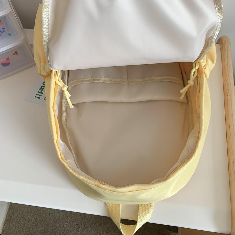 Teenage Backpack Solid Color Student Schoolbag Large Capacity Backpack