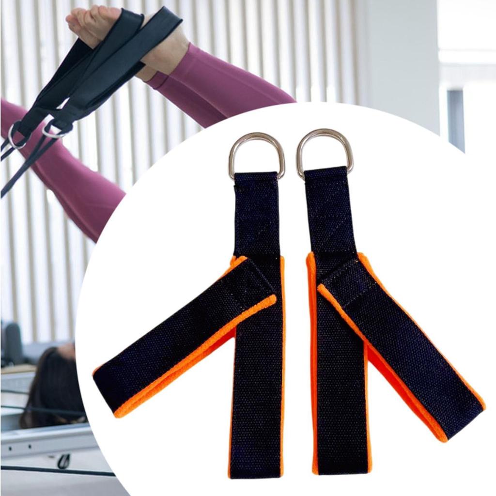 2Pcs Pilates Straps Reformer Straps D Ring Core Waist Back Leg Y Loops Fitness Straps Yoga Straps for Exercise Men Home Women
