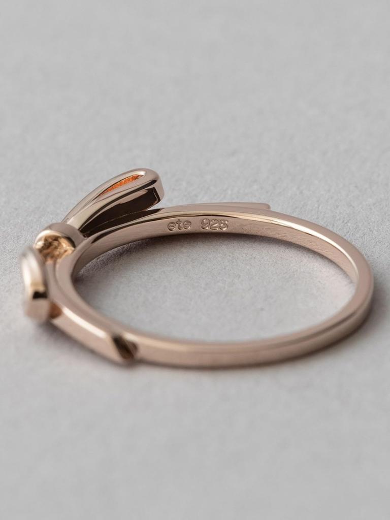 Ete Fantou Jewelry Ribbon Size Ring, 11, Platinum, 810355-810356