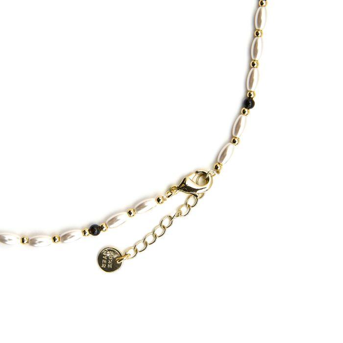 Collier Luxenter avec perle blanche finie à l'or fin 18k - Zizi