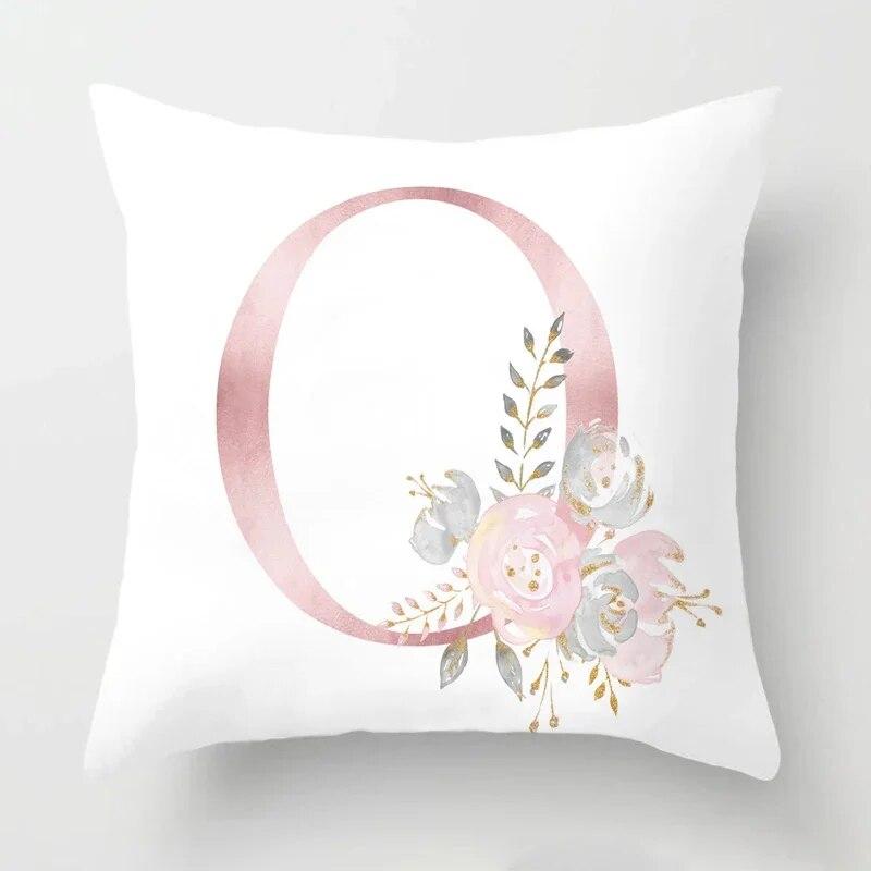 45x45cm Pink Rose 26 Letters Pillowcase Wedding Party Decoration Sofa Car Creative Ornament Couple Home Cushion Cover