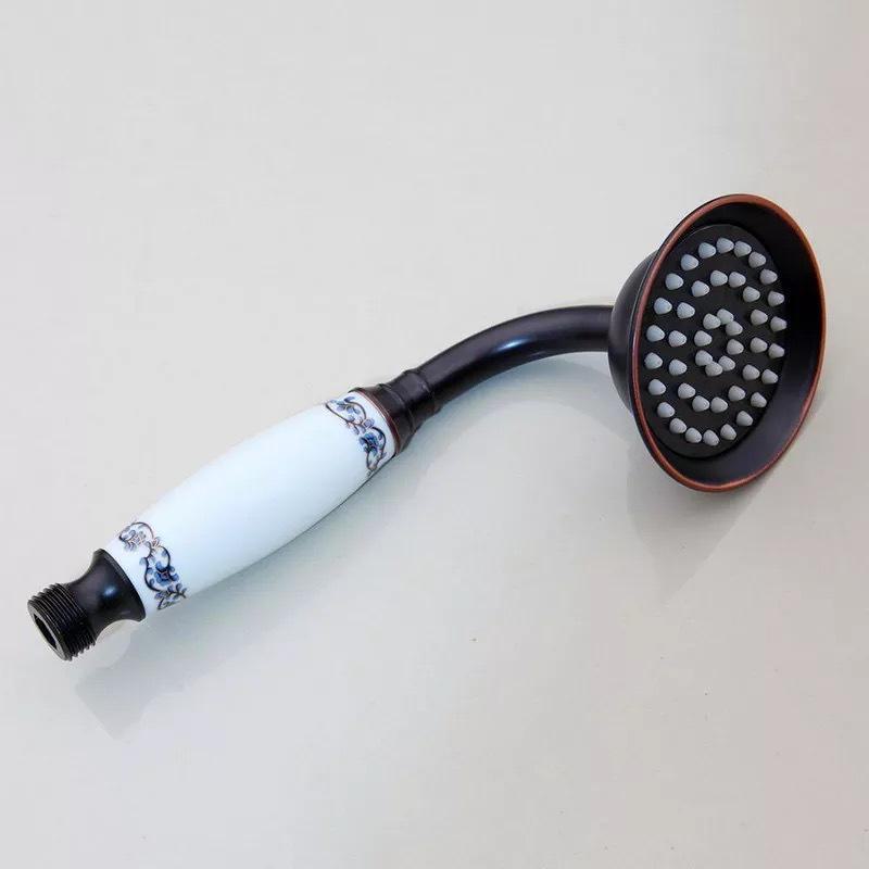 Rose Gold Stainless Steel European-Style Handheld Shower Head with Antique Black Finish