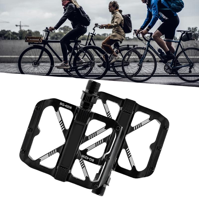 Mountain Bicycles Pedals Flat Pedals Bike Footboards Platform Nonslip Pedals 9/16" Nonslip Wide Platform Bicycles Pedals