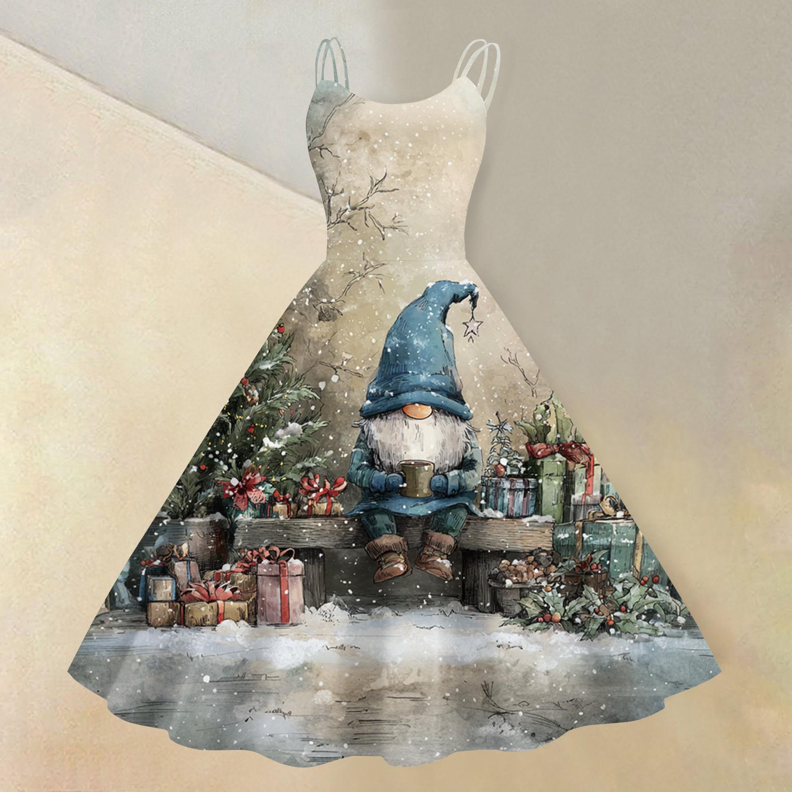 

Женское сексуальное платье с рождественским принтом, открытыми плечами, в стиле панк-ретро XL хаки