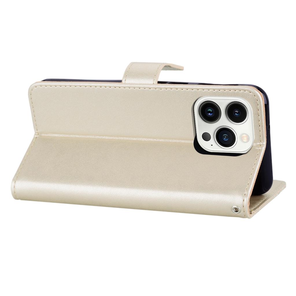 For iPhone 15 Pro Max Leather Case Rhinestone Decor Owl Pattern Phone Stand Wallet Cover