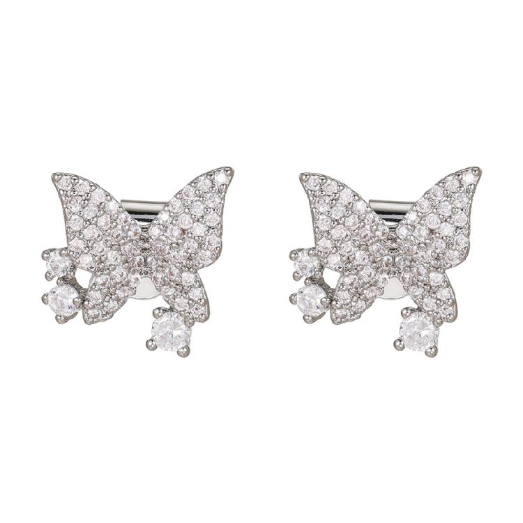 

Glamorously Zircon Embellished Ear Clip Perfect For Freeclip 1/2 Earphones Enhancers Clip on Charm Fashion Statement серебряный