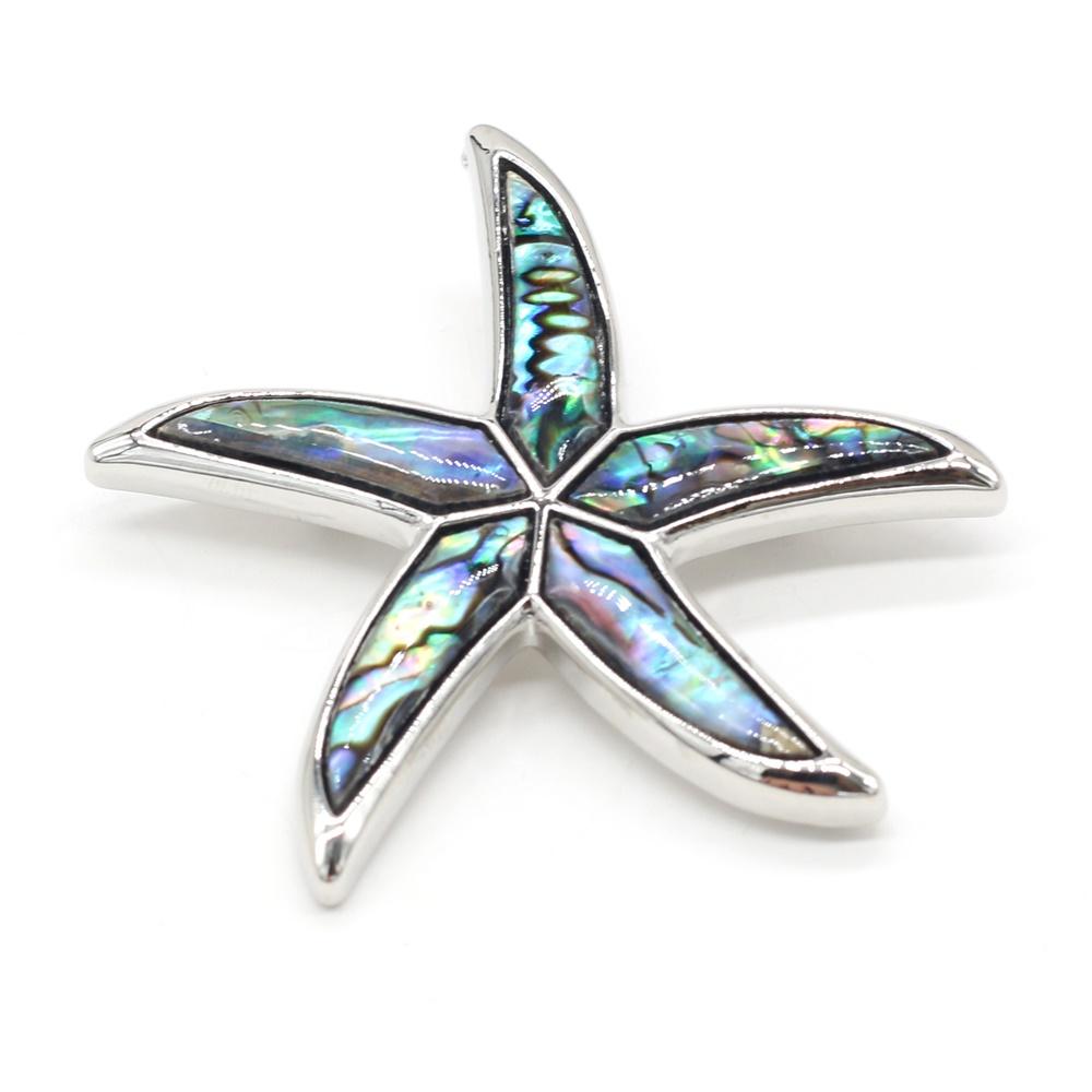 

1 шт., брошь из натуральной ракушки, брошь в виде морской звезды для женщин, ювелирные изделия, подарки, 55x55 мм 55x55mm