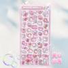3D Embossed Diamond Stickers 6 Sheets Cartoon Theme, PVC Craft Stickers for Scrapbooking and Stationery Decoration - Perfect DIY