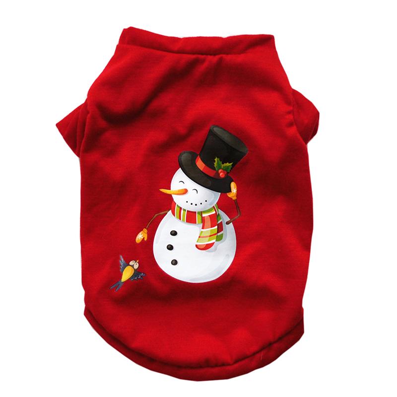 Nowy Rok Print Pies Kot Koszulka Boże Narodzenie Bawełna Ubranka dla Zwierząt Ubrania dla Małych Psów Szczeniak Chihuahua Swetry Masscota płaszcz pies