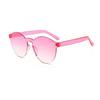 Fashion Rimless Transparent Sunglasses UV400 Oval Frameless Sun Glasses Vintage Red Pink Blue Yellow Orange Eyewear Gafas De Sol