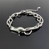 Vintage Silver Color Bracelet Snake Double Chain Cool Style Women's Trend Party Jewelry Accessories Gifts
