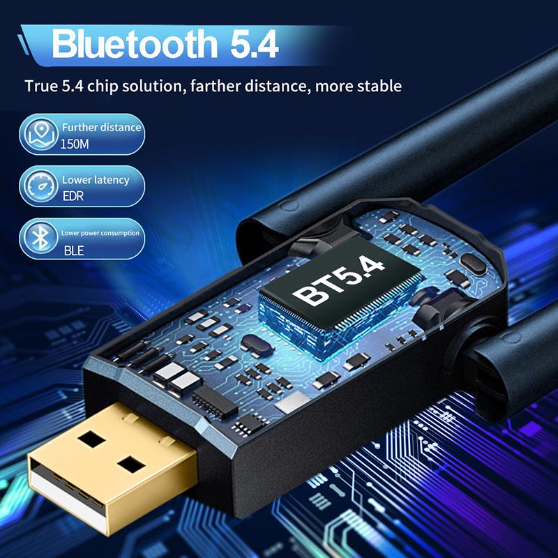 150M Bt5.4 Bluetooth Adapter Driver-Free Usb Transmitter Multi-Device Connection Game Controller Connection Signal Booster Wifi