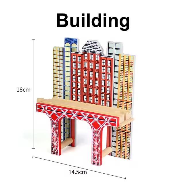 New Kinds of Wooden Tracks Accessories Beech Wood Railway Train Track Bridge Tunnel Station Fit for Wood Tracks Toys for Kids