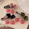 Large Size Cherry Bow Duckbill Hair Clip For Women Exquisite Hair Accessories  Temperament The Back Of The Head Hairpin