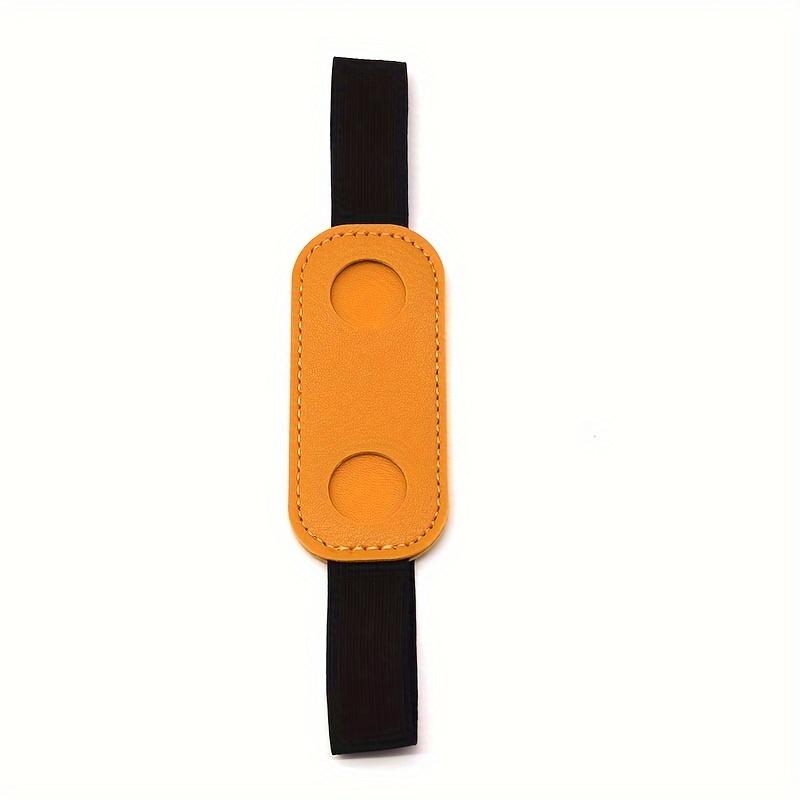 1pc PU Leather Pen Holder with Elastic Band, Creative Notebook Pen Protector Sleeve, Durable PU Leather Pen Clip for Office and School Supplies
