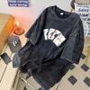 American Washed And Old Personalized Printed Pure Cotton Half-Sleeved T-Shirt Men'S Summer Trendy Brand Casual Loose Versatile Short Sleeves