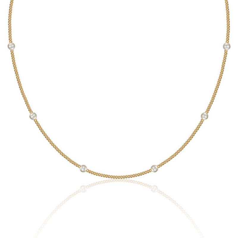 LUNNE Silver 3mm Pearl Curb Chain Necklace #LSN03