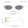 Retro Bling Rhinestone Sunglasses Y2K Small Oval Women Eyewear Uv400 Steampunk Anti-Blue Light Spectacles Travel