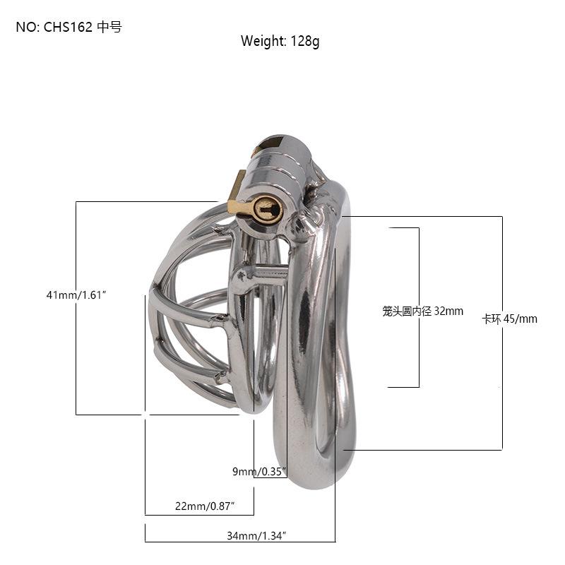 Stainless Steel Chastity Device Chastity Lock with Mini Short Hollow Design Men's Penis Lock Cage CB Wear outside