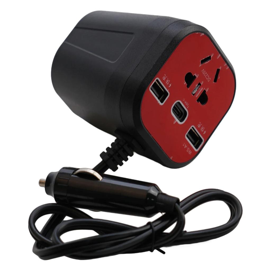 Charger Car Power Inverter Led Display 3 USB Ports + Transformer Charging Auto Part Socket Charger ABS Converter