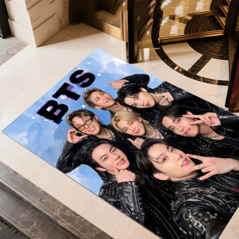 Bts Kpop Group Area Rug Design For Playrooms Kitchen Decorate Room Dormitory Antislip Carpet Anime Office Decor Best For Christmas