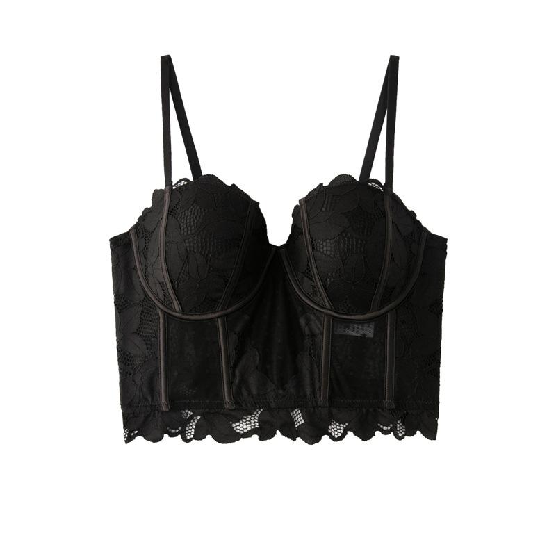 BH im französischen Stil Brustbinder-BH Damen Fischgräten Atmungsaktiv Sommer Verstellbar Raffender BH Formendes Top