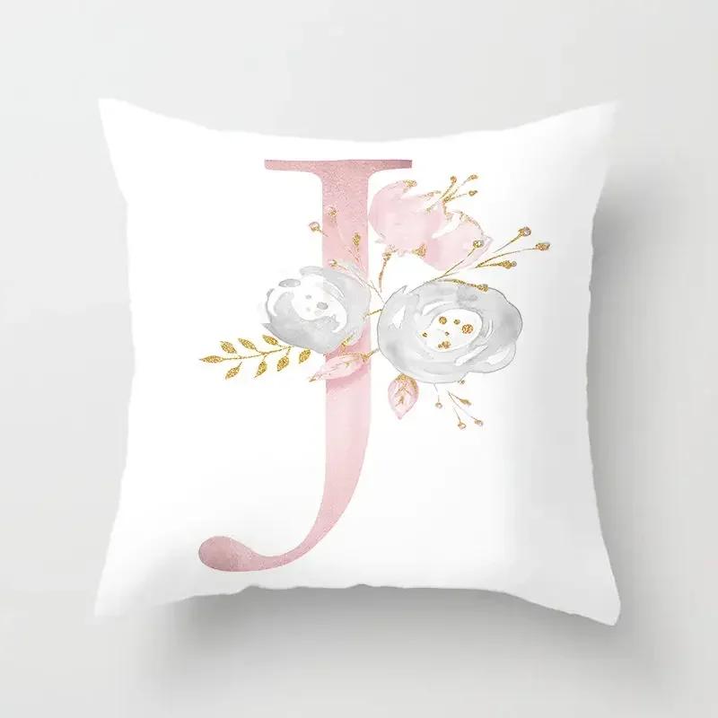 Pillow Cover Decorative Pink Letter Printed Cushion Covers 45*45 Pillowcase Sofa Cushions Polyester Cuscini Decorativi