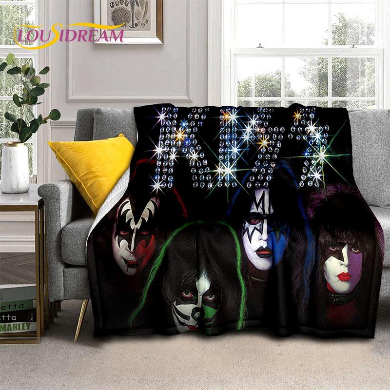Kiss Rock Heavy Metal Band Gene Paul Soft Flannel Blankets,Throw Blanket Comfortable Blanket for Picnic Beds Sofa Home Bedroom