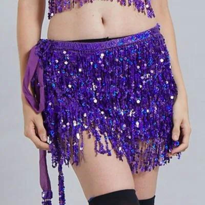 1 Pcs Fringed Waist Chain Belly Dance Waist Chain Indian Bohemian Lace-up Waist Scarf Sequined Fringed Skirt New Sequined