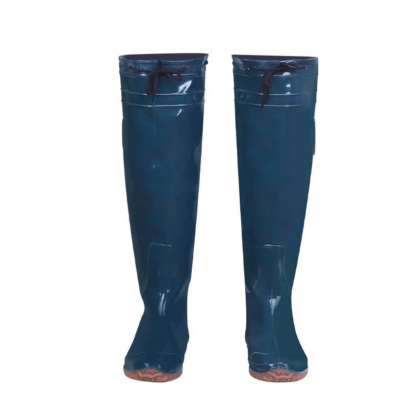 Rain Shoes Men's Army Green Rescue Over the Knee Super Long Tube Labor Insurance Rain Boots Non-slip and Wear-resistant Seedling Transplanting