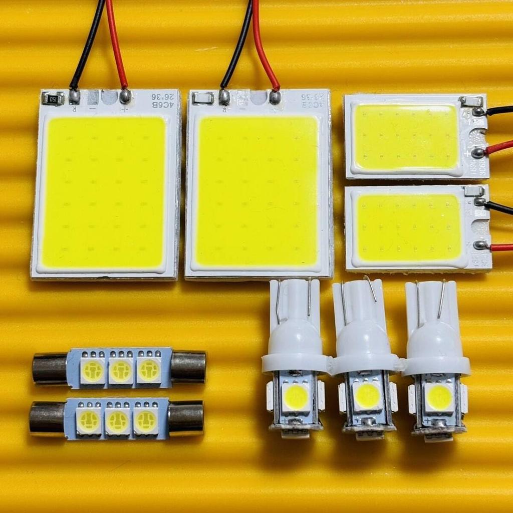 V36 Skyline Sedan T10 LED Panel Type Room Lamp Set of 9 White Nissan Parts Car Accessories