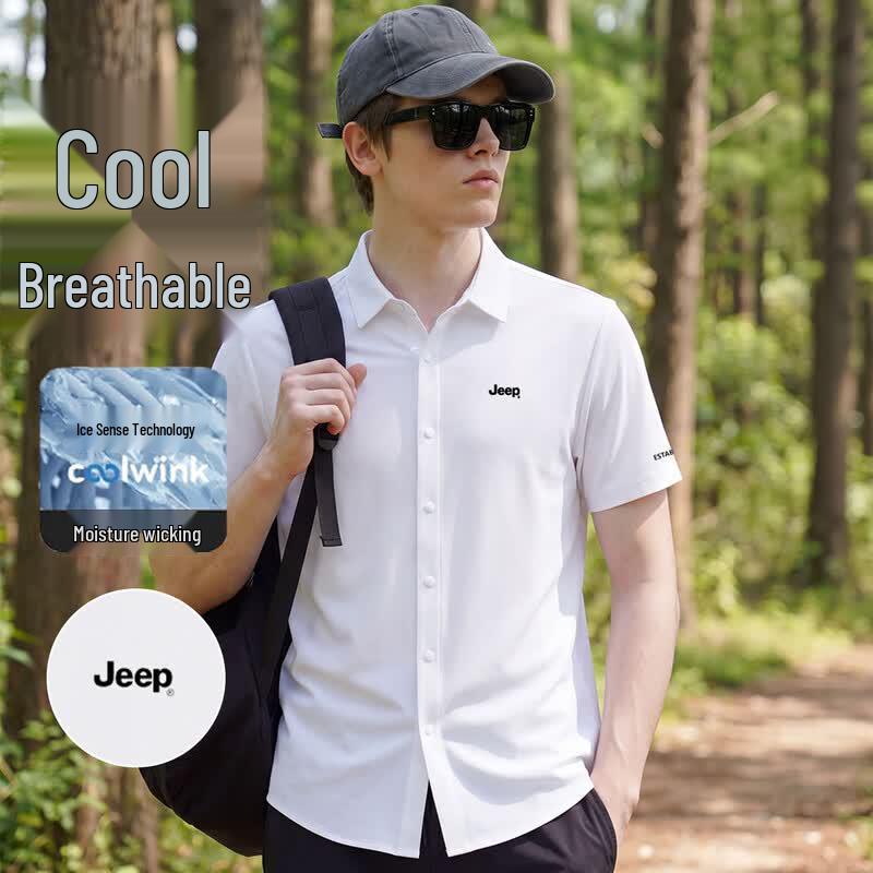 JEEP Men s Casual Business Short Sleeve Polo Shirt XL