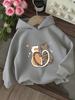 Felpa Giapponese Kawaii per Bambini Stampa Grafica Gatto Carino Coppia Pullover Felpa Cartone Animato Streetwear Ragazze Ragazzi Moda