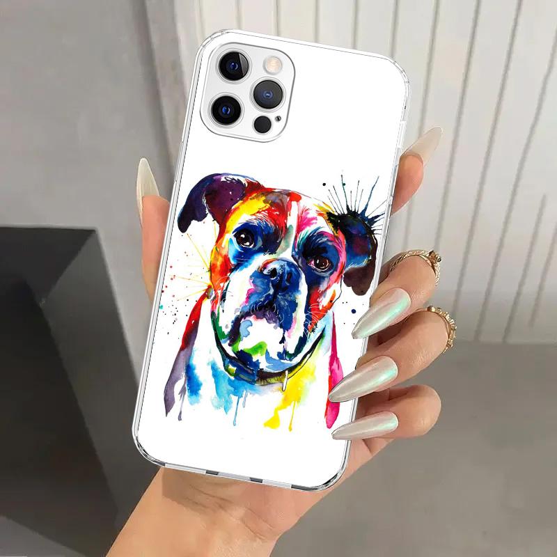 French Bulldog Dog Pug Phone Case for Iphone 17 Air 16 15 Plus 14 13 Mini 12 11 Pro Max 16E 7 8 SE 2020 Soft Funda Print Shell 1