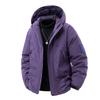 Men's Down Jacket with Fleece Autumn and Winter Hooded Down Jacket Solid Color Waterproof Thin and Windproof Coat