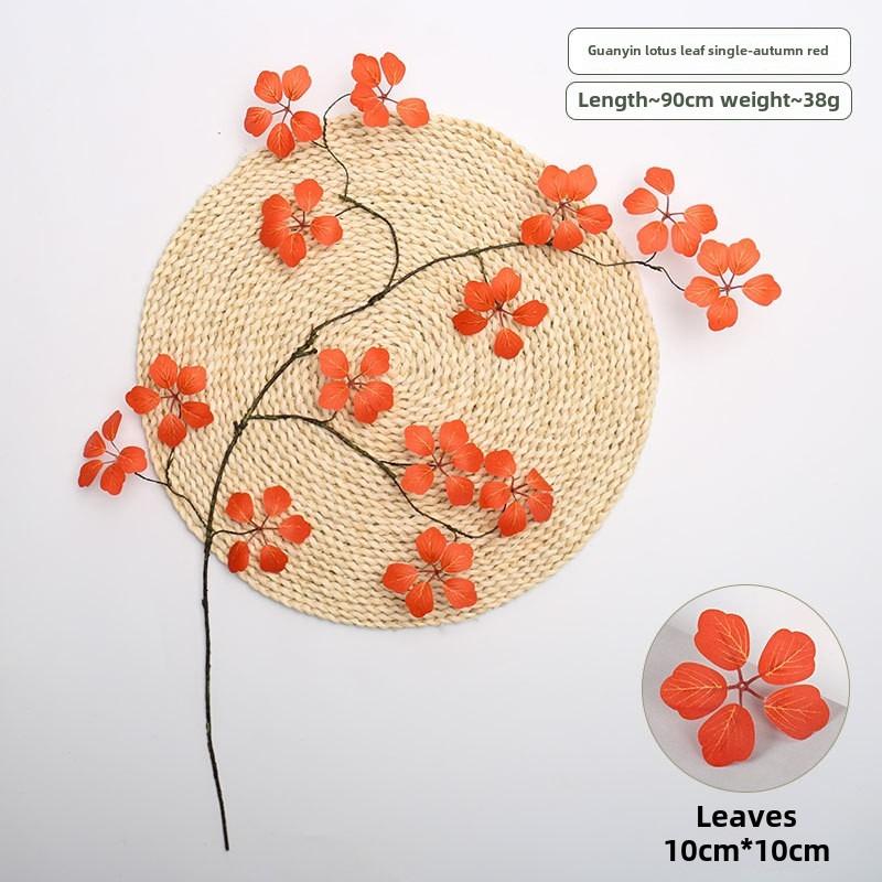 

Новые 90 см Искусственные Растения Лист Лотоса Гуаньинь Свежий Пасторальный Стиль Гибкий Гостиная Настольное Украшение Искусственные Растения Наполнитель для Вазы красный