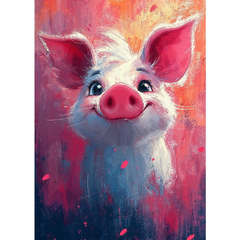 Cute interesting Colorful furry animals Poster Watercolor Print Canvas Painting Wall Art Picture Home Modern Kid Room Decoration