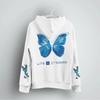 2026 Farfalla Blu Donna Uomo Casual Street con Cappuccio Manica Lunga Amante delle Farfalle Regali Streetwear Moda Tendenza Farfalla Felpa Unisex