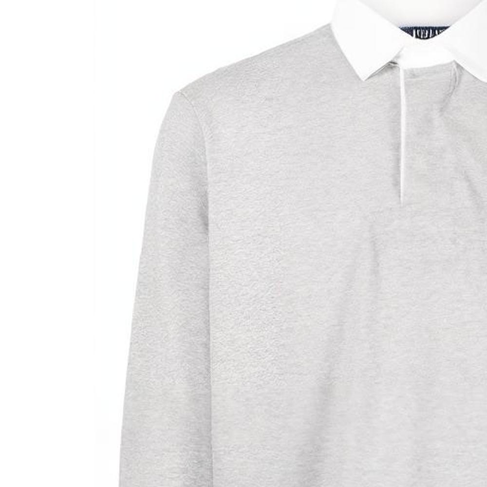 Polo Ralph Lauren SS22 Color Block Logo Embroidered Half Button Long Sleeve Polo Shirt Men tops Gray 710717115-019