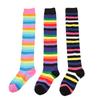 Rainbow Striped Long Tube Socks Over-the-Knee Socks Women Festival Party Costume Accessories Performance Dance Colorful Striped Socks Wholesale