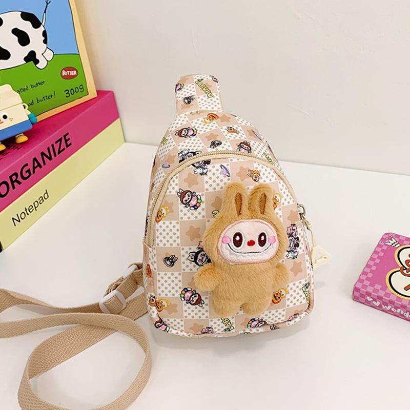 Kawaii Labubu Messenger Bag Kreslený Roztomilý Batoh pro Základní Školu The Monster Labubu Dárky pro Mateřskou Školu Dětská Taška přes Rameno