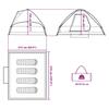 Dome Camping Tent for 4 Persons White & Dark Waterproof