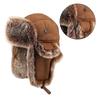 Furry Trapper Hat with Ear Flaps Windproof Winter Hunting Hat Furry Lined Winter Earflaps Hat Cycling Hat for Men Women