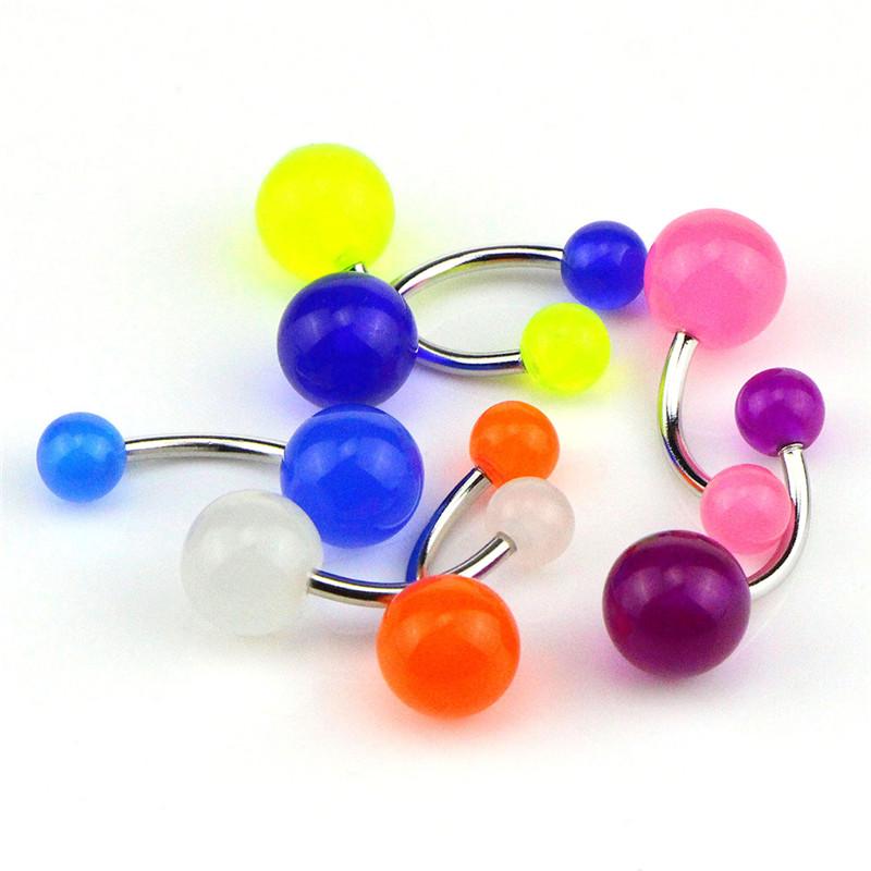 7 Teile/satz Glow In The Dark Bauchnabel Nabel Bar Ringe Körper Piercing Schmuck