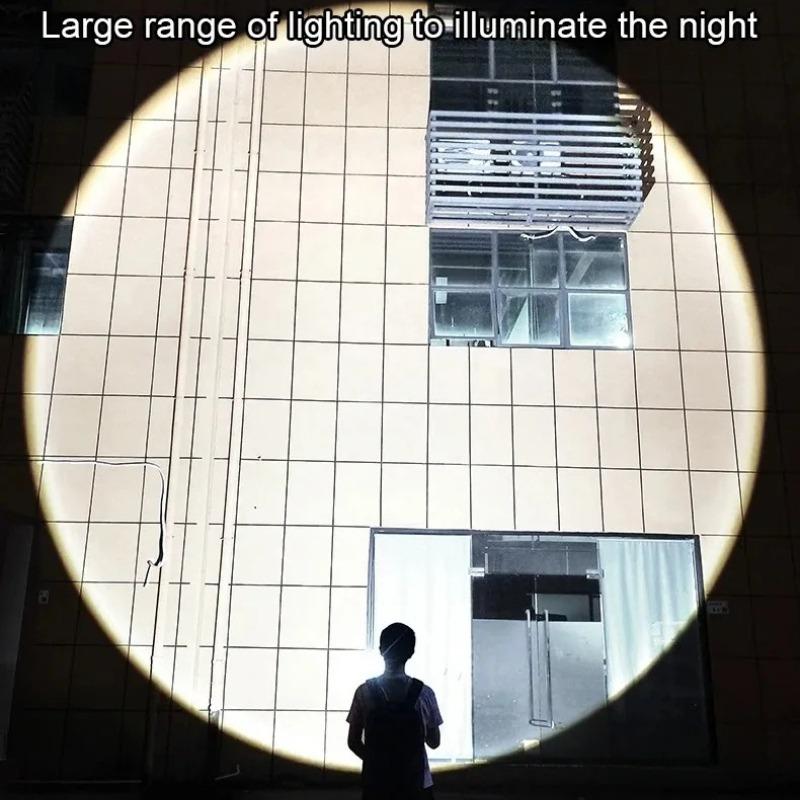 Super Powerful Flashlight Rechargeable Zoom Fluorescent Strip Torch with COB Work Light Outdoor Emergency Lighting