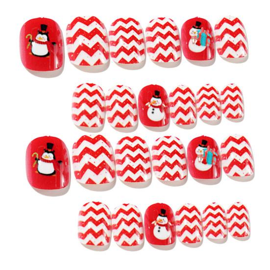 24Pcs/Set Kids Art Tips Christmas Style Extending Nails Portable Delicate Christmas Self Adhesive Nails Tips for Children