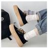 Women's Soft Bottom Slip-On Sneakers Platform Spring Autumn New Versatile Student Rubber Shoes Grid Lining Flat Vulcanized Shoes